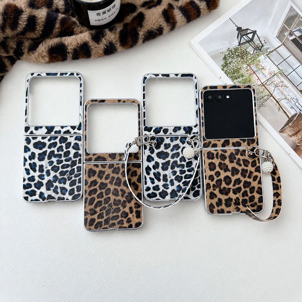 Vintage Fashion Dress - Luipaardprint Opvouwbare Flip Telefoonhoes Voor Motorola
