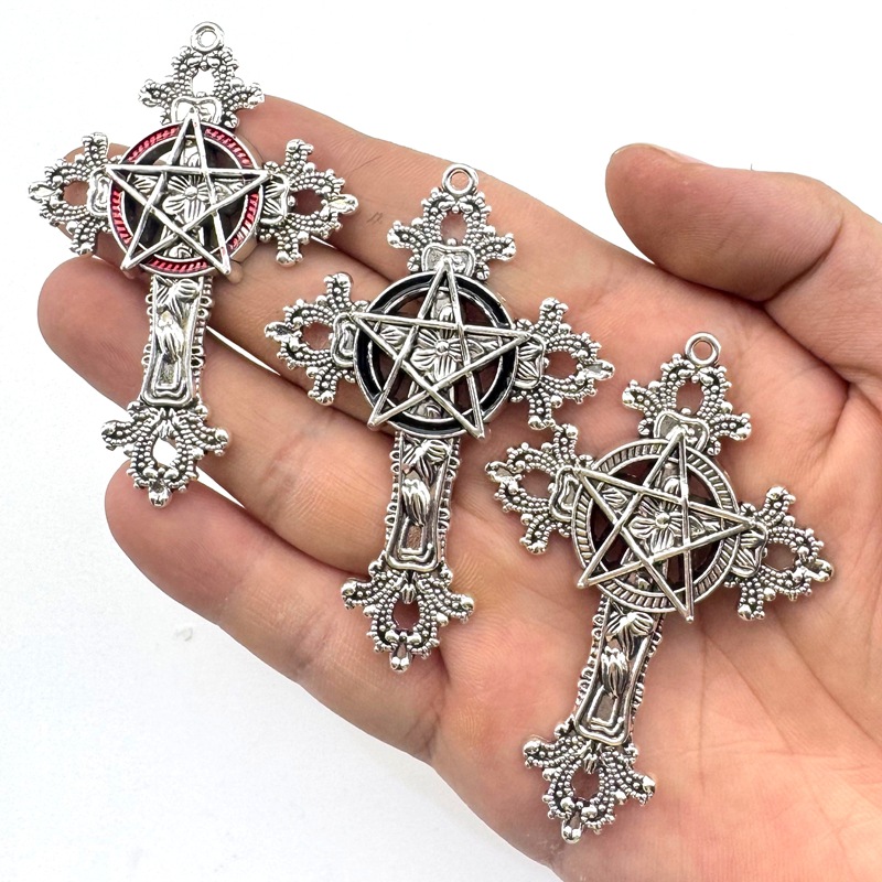 Vintage Fashion Words - 2 stuks 30x15mm Gothic Big Cross