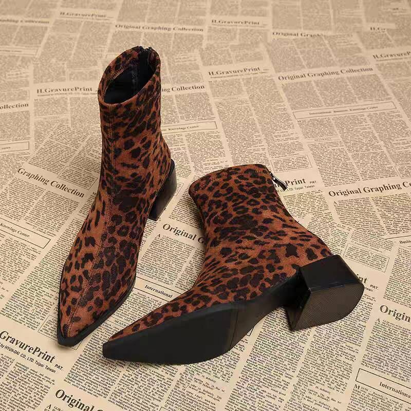 Vintage Style Women Fashion - Nieuwe lage hak dames moderne enkellaarzen