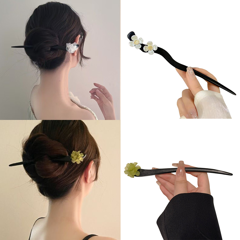 Vintage Fashion Words - Vintage Chinese Stijl Houten Bloem Haar