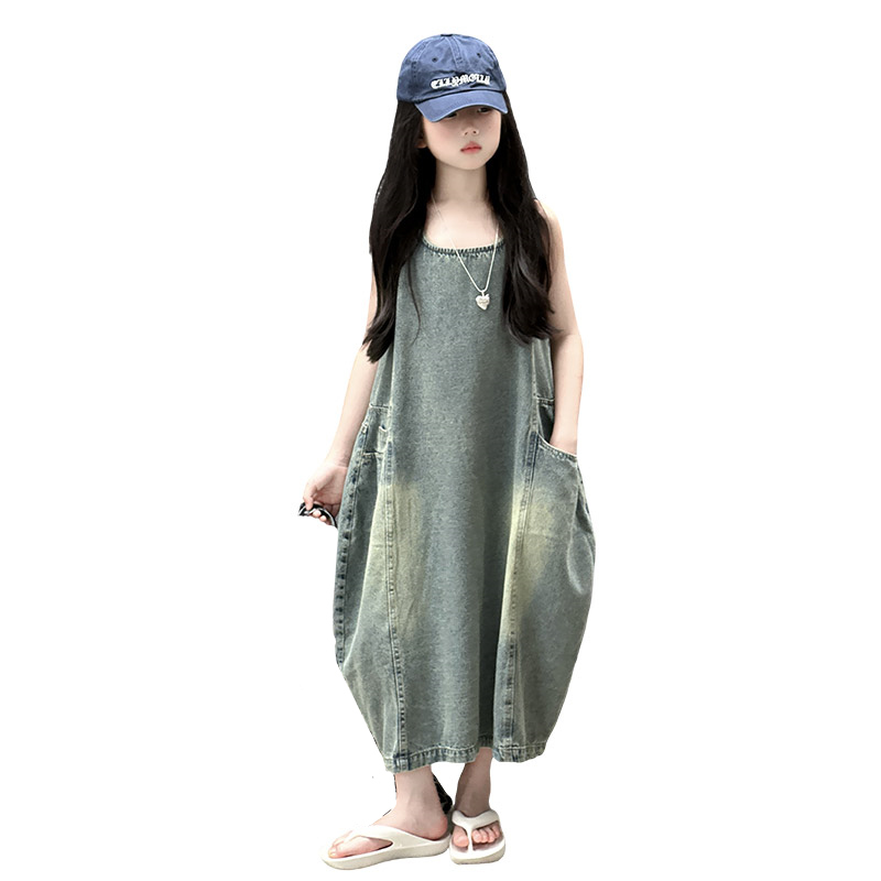 Vintage Fashion Luxury - Vintage blauwe kinderen meisjes hoge kwaliteit