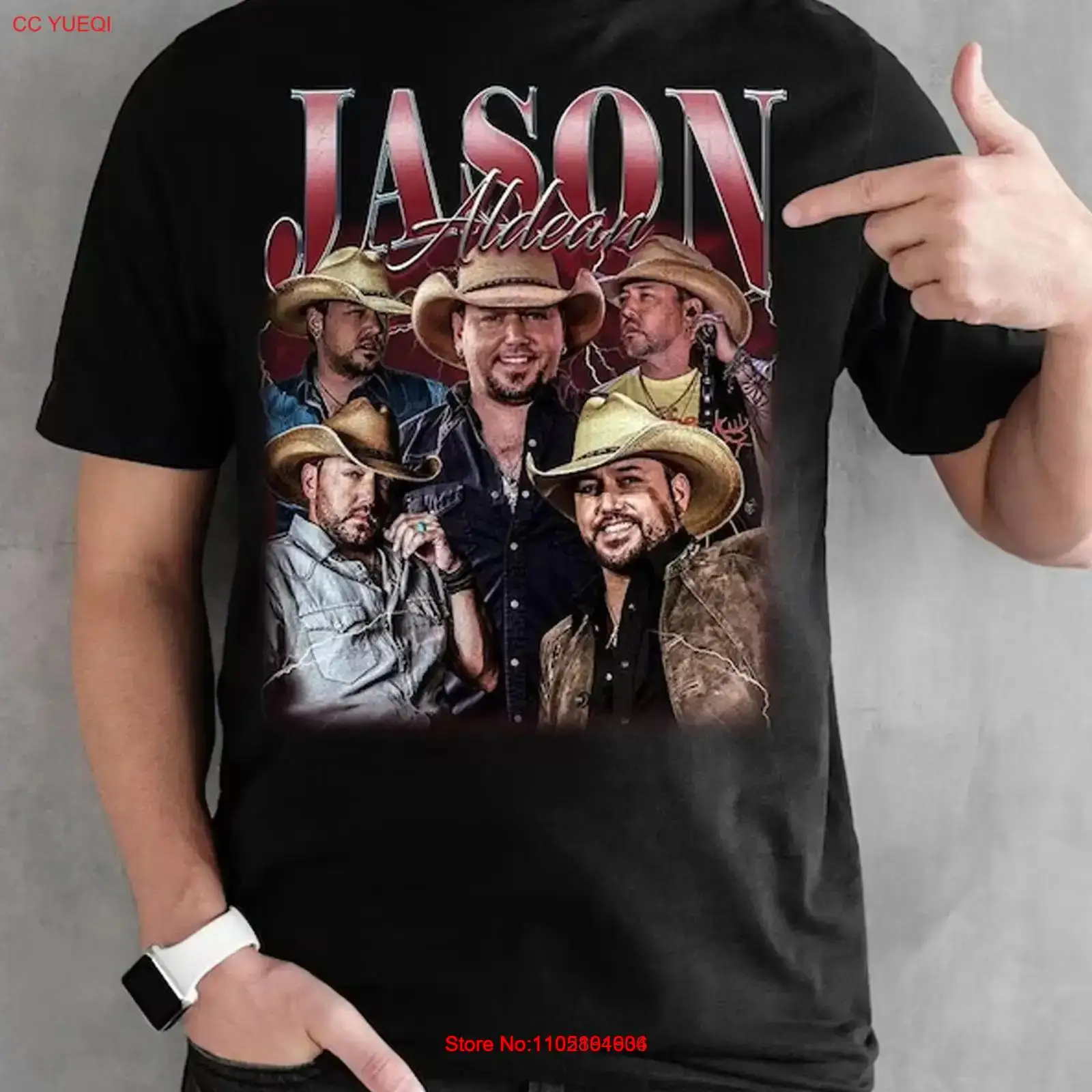 Vintage Fashion Collage - Jason Aldean VTG collage zwart T-shirt