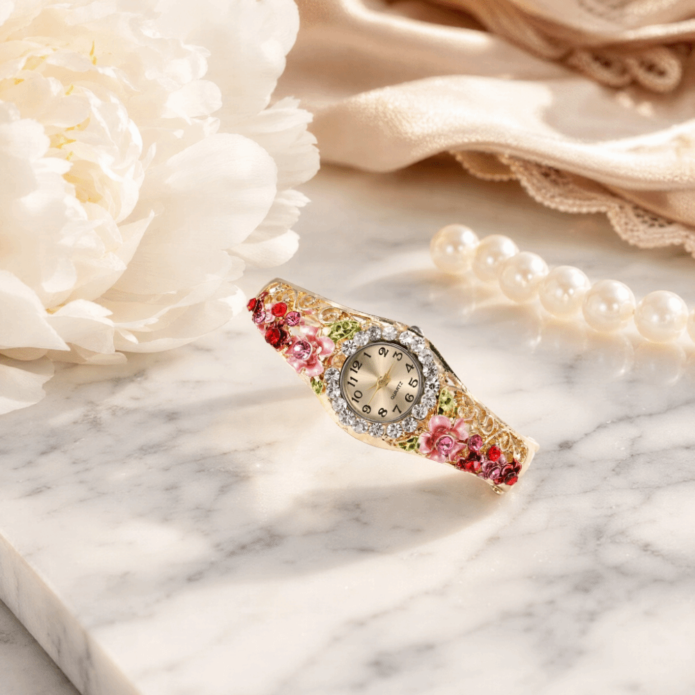 Vintage Fashion Week - Rijk aan bloemen vintage horloge met