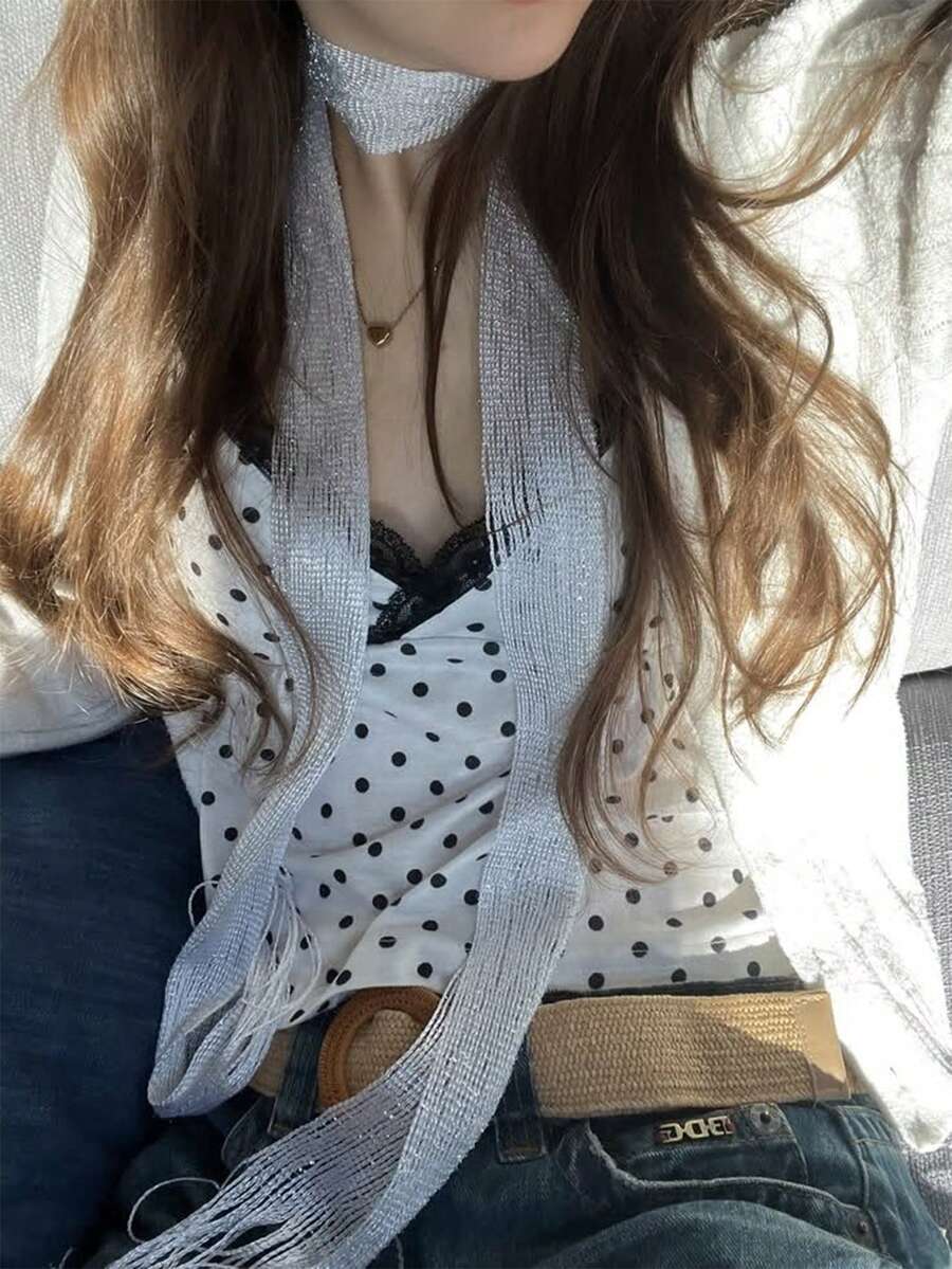 Vintage Fashion Outfit - 1 stuk vintage unieke, veelzijdige lint-sjaal