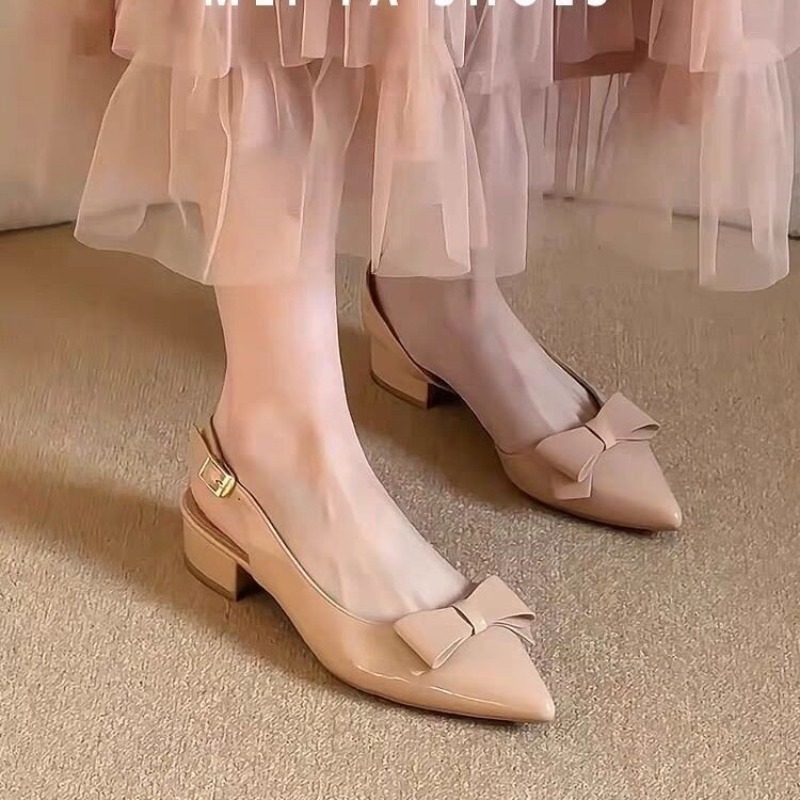 Bow Gentle Medium Heel Baotou  - French Vintage Fashion recensie en prijs