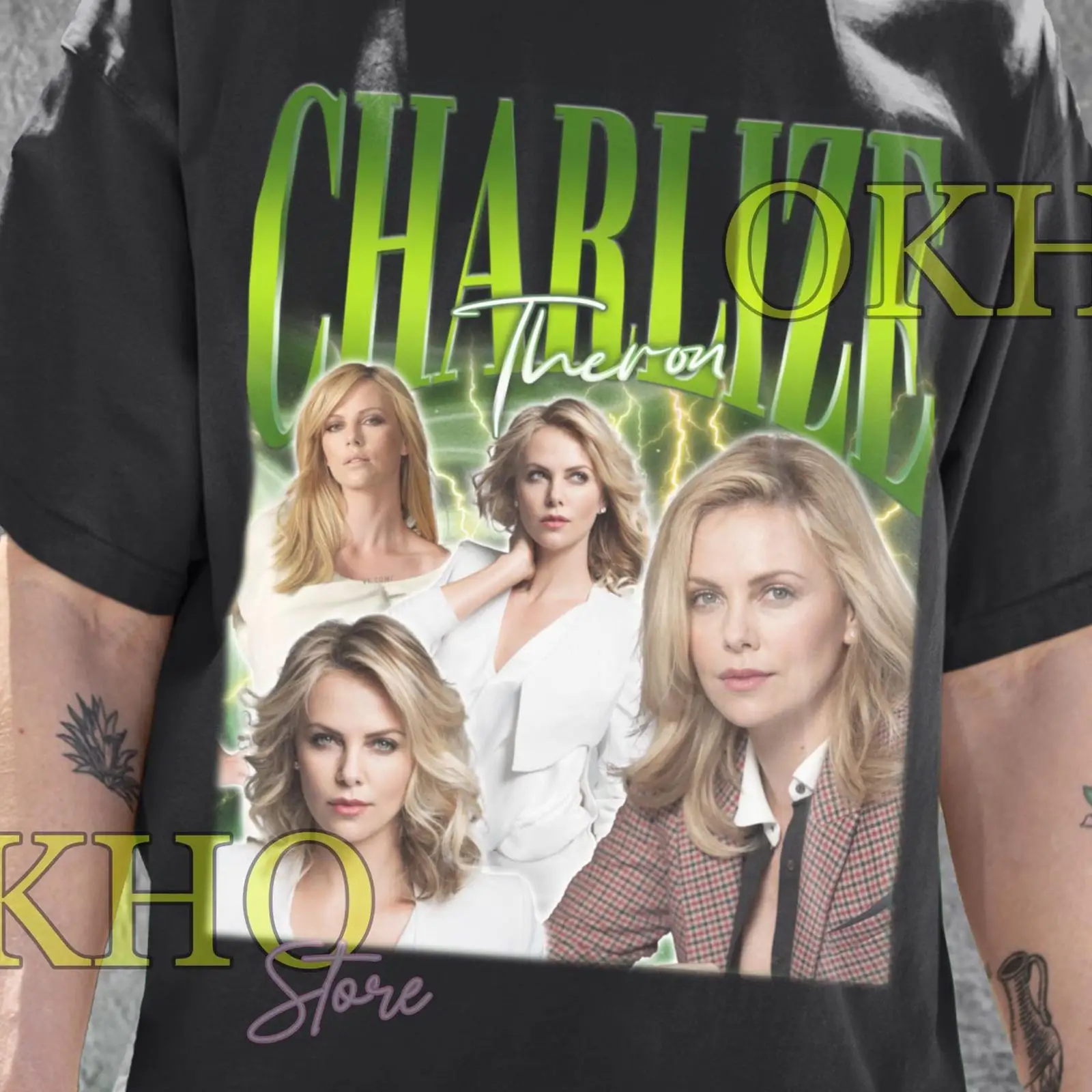Charlize Theron Collage T-shir - Vintage Fashion Collage recensie en prijs