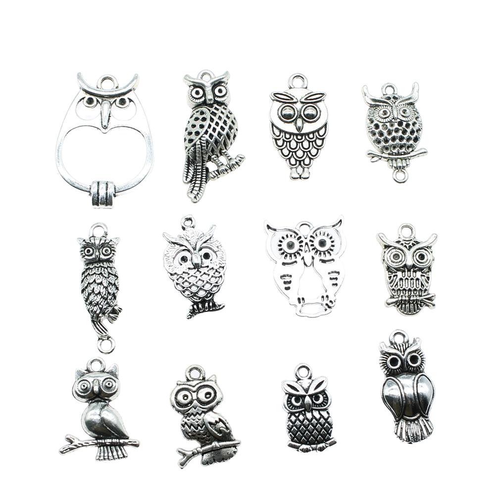 10st Charms Uil Antiek Zilver  - Vintage Fashion Words recensie en prijs