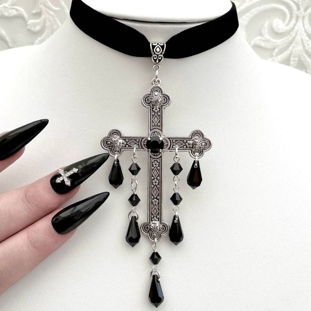 Retro stijl grote kruis hanger - Vintage Fashion Looks recensie en prijs